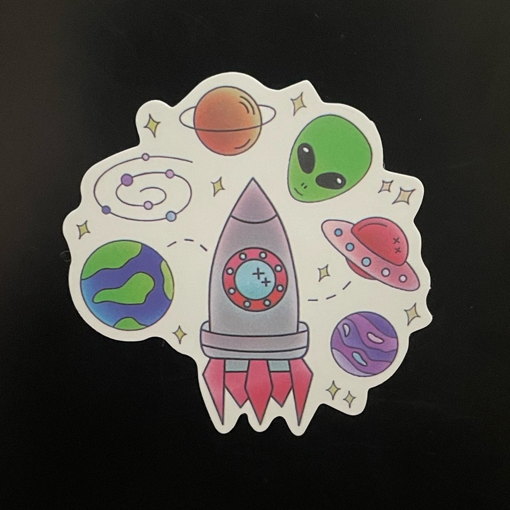 Alien UFO Spaceship Sticker